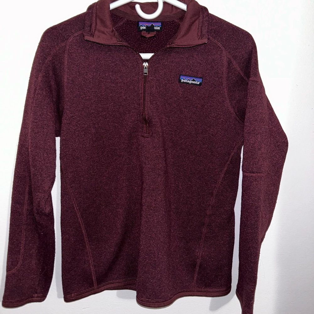 Patagonia Red Quarter-Zip Fleece Sweatshirt Relaxed Fit